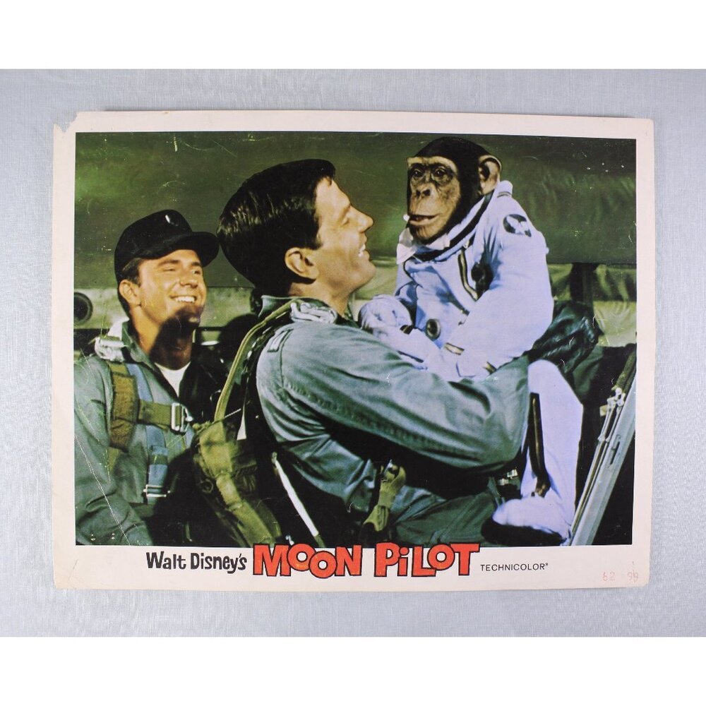 1962 Walt Disneys Moon Pilot Lobby card 11x14", Technicolor Monkey astronaut